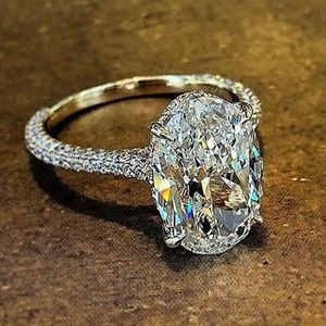 Stunning 925 Silver Oval White Sapphire Ring!